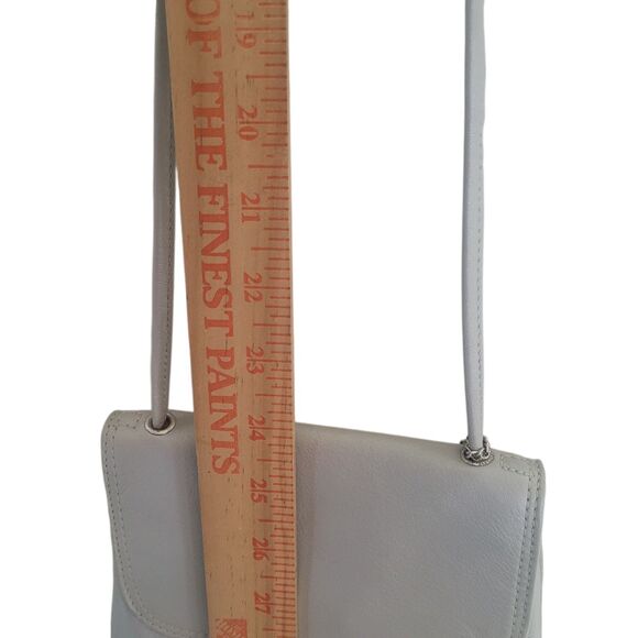 Fossil Leather Crossbody Bag Purse Women's Small Light Gray Going Out Event - Picture 8 of 13